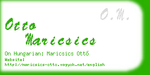 otto maricsics business card